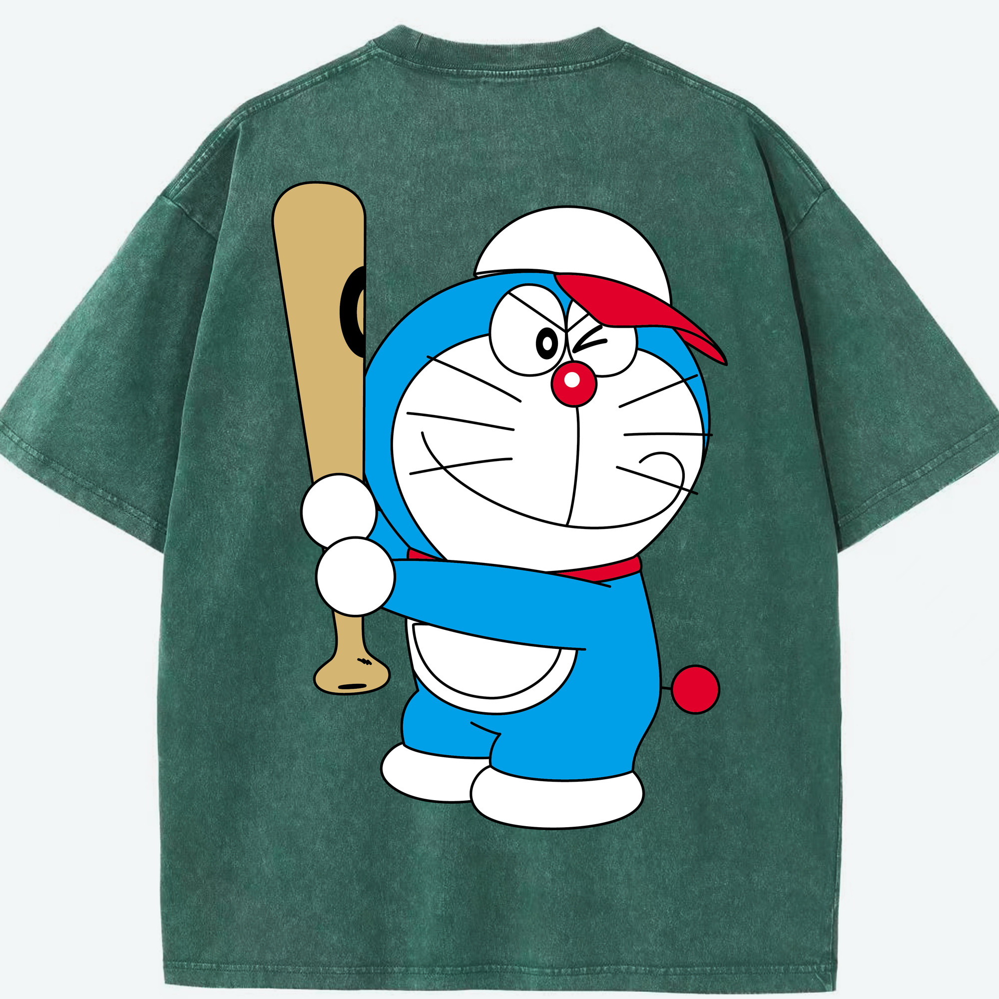 （画像用） ドラえもん Doraemon 綿100% ヴィンテージ風 半袖Tシャツ（背面プリント）